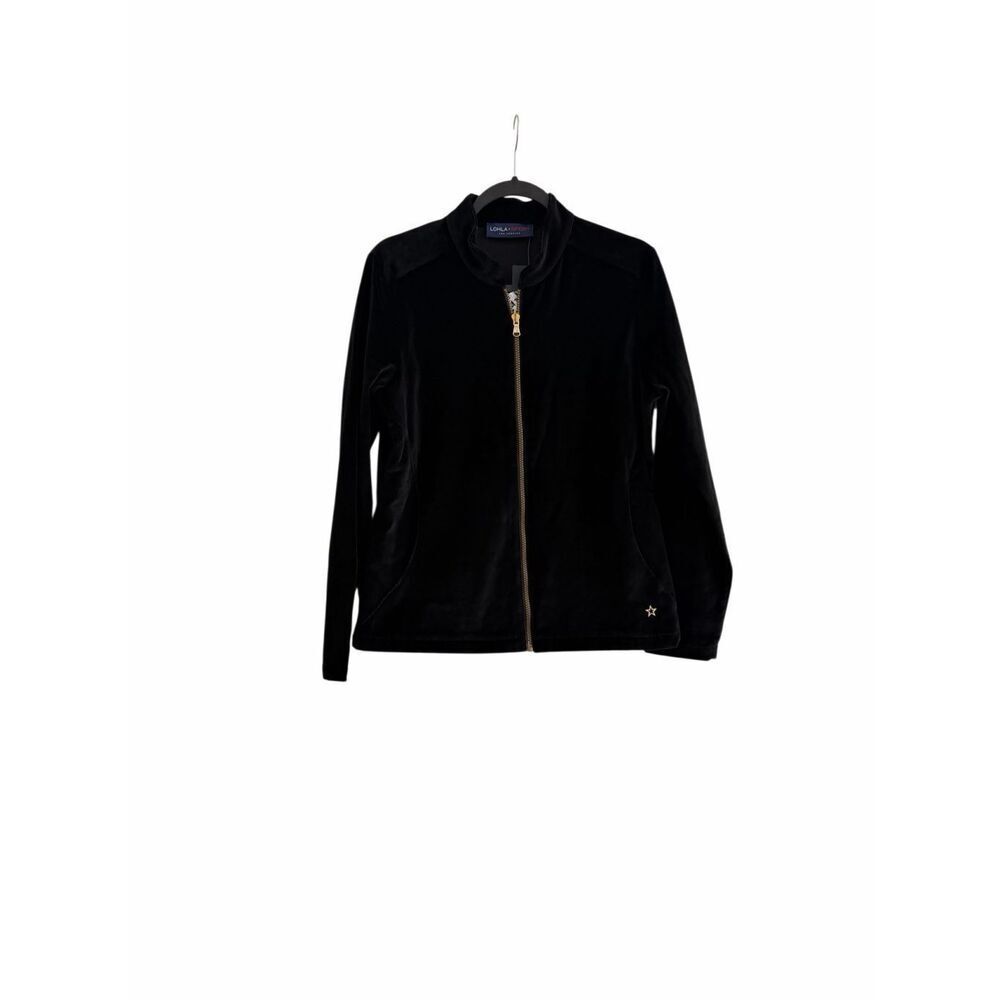 NWT Lohla Sport The Beverly Velvet Jacket Black Size M/L